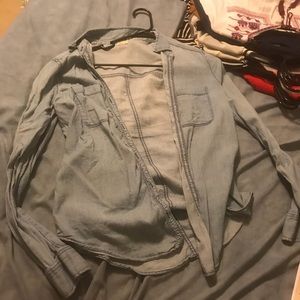 Denim flannel